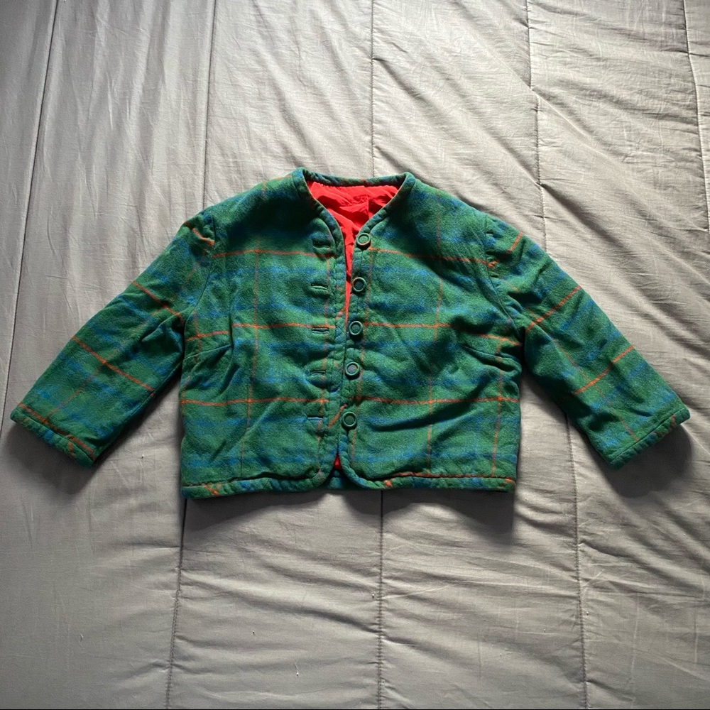 vintage green and red cropped jacket size xs